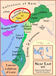 El reino cruzado armenio de Cilicia (1080-1375) (Iturria: Wikipedia)