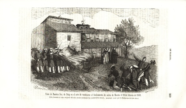 Fusilamientos de "El Puy" (Estella/Lizarra), el de febrero de 1838 (Fuente: "Galería Militar Contemporánea", Tomo II. 1846)